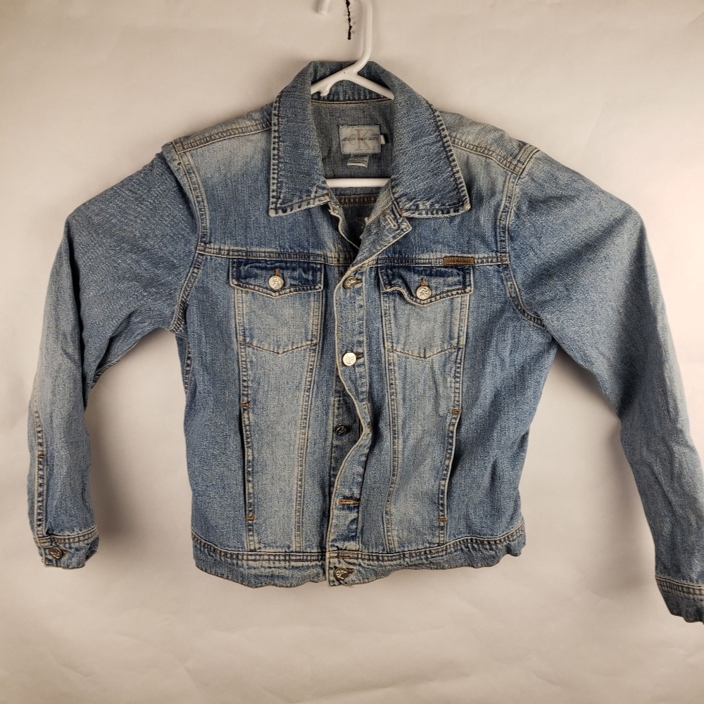 Calvin Klein Deniem Jacket Womens Size Large - Picture 1 of 6